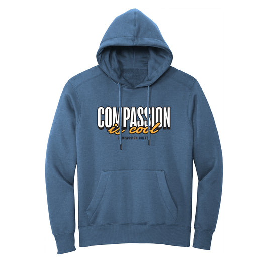 Compassion Coffee | District® Perfect Weight® Fleece Hoodie | Maritime Blue