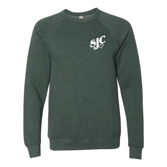 SC Campaign | BELLA + CANVAS - Sponge Fleece Raglan Crewneck Sweatshirt | Heather Forest